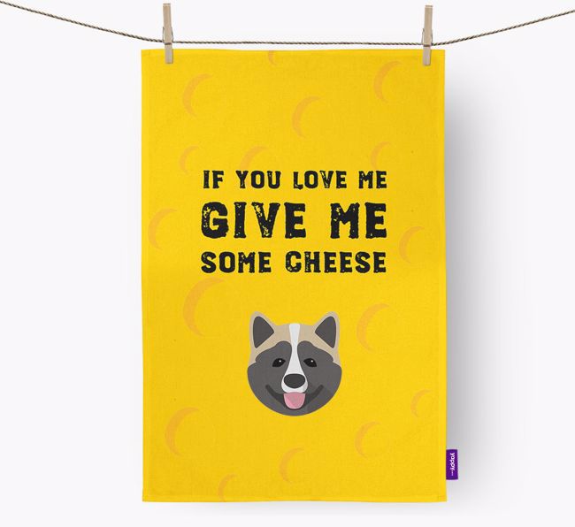 'Give Me Some Cheese' Dish Towel with {breedFullName} Icon