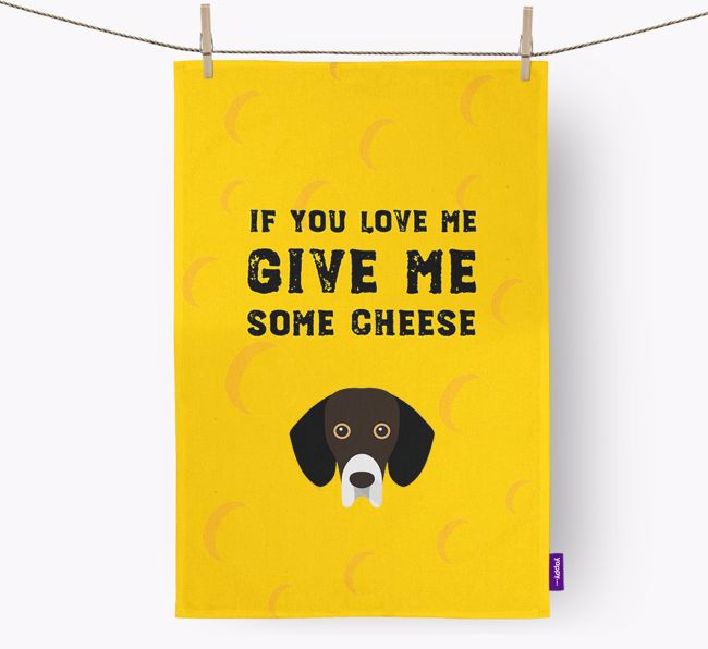 'Give Me Some Cheese' Dish Towel with {breedFullName} Icon