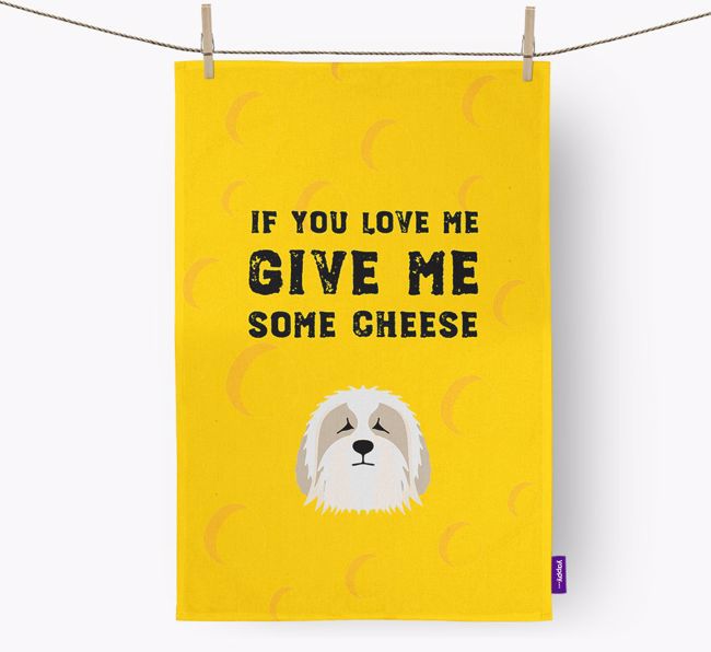'Give Me Some Cheese' Dish Towel with {breedFullName} Icon