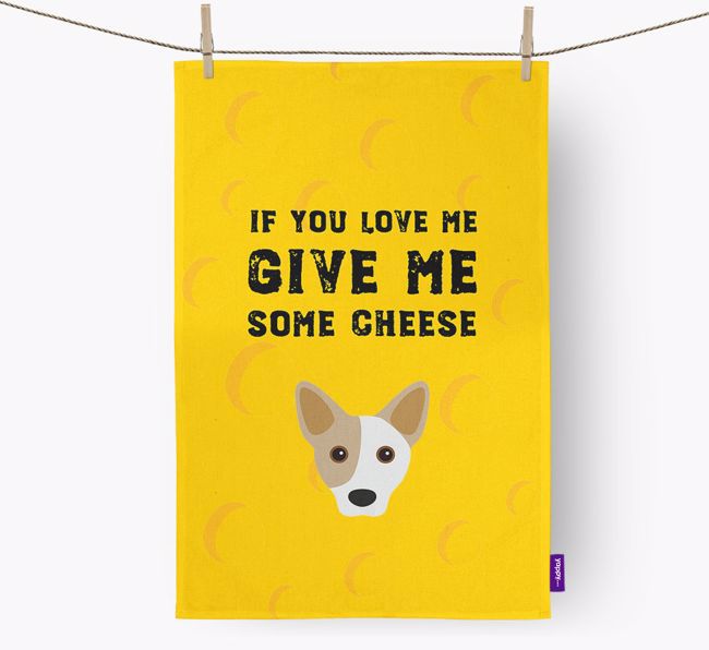 'Give Me Some Cheese' Tea Towel with {breedFullName} Icon