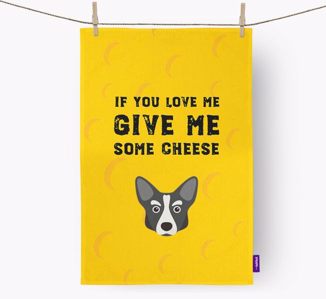 'Give Me Some Cheese' Tea Towel with {breedFullName} Icon