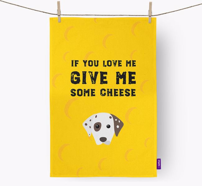 'Give Me Some Cheese' Tea Towel with {breedFullName} Icon