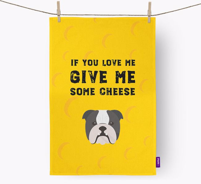 'Give Me Some Cheese' Dish Towel with {breedFullName} Icon