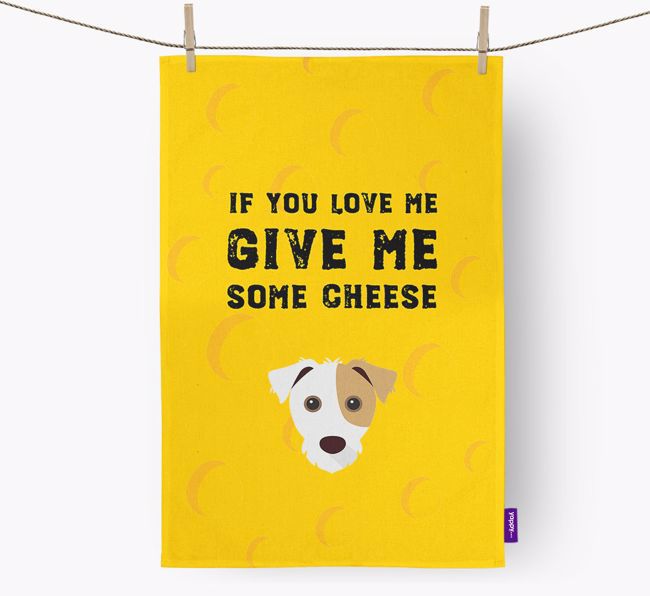 'Give Me Some Cheese' Tea Towel with {breedFullName} Icon