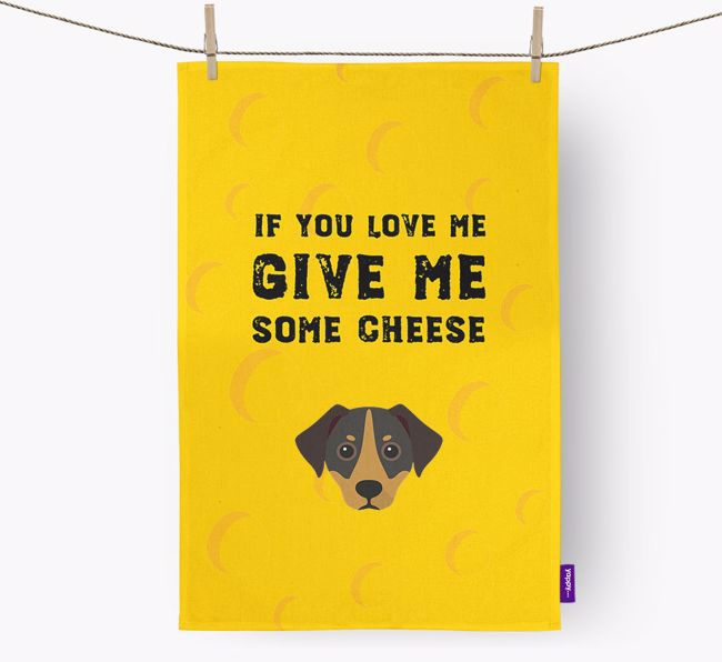 'Give Me Some Cheese' Tea Towel with {breedFullName} Icon