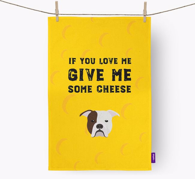 'Give Me Some Cheese' Tea Towel with {breedFullName} Icon