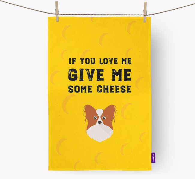 'Give Me Some Cheese' Dish Towel with {breedFullName} Icon