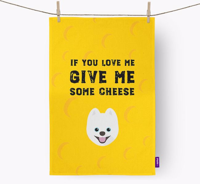 'Give Me Some Cheese' Tea Towel with {breedFullName} Icon