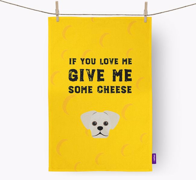 'Give Me Some Cheese' Tea Towel with {breedFullName} Icon