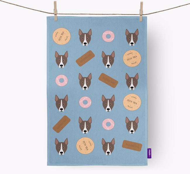 Biscuit Pattern Tea Towel with {breedFullName} Icons