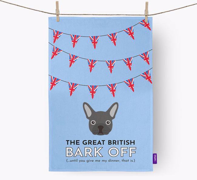 The Great British 'Bark' Off Tea Towel with {breedFullName} Icon