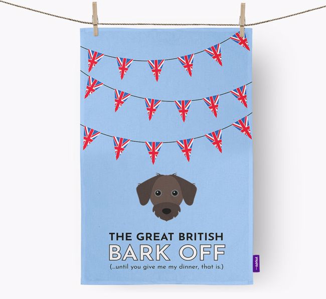 The Great British 'Bark' Off Tea Towel with {breedFullName} Icon