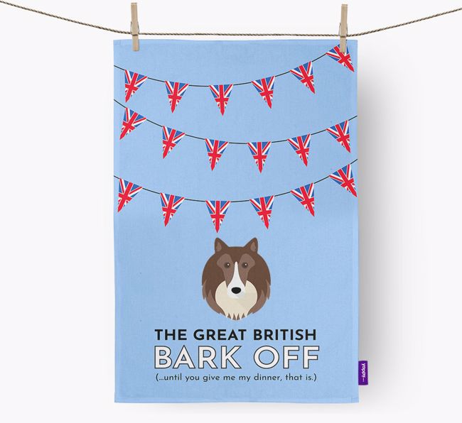 The Great British 'Bark' Off Tea Towel with {breedFullName} Icon