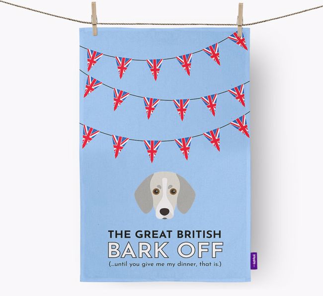 The Great British 'Bark' Off Tea Towel with {breedFullName} Icon