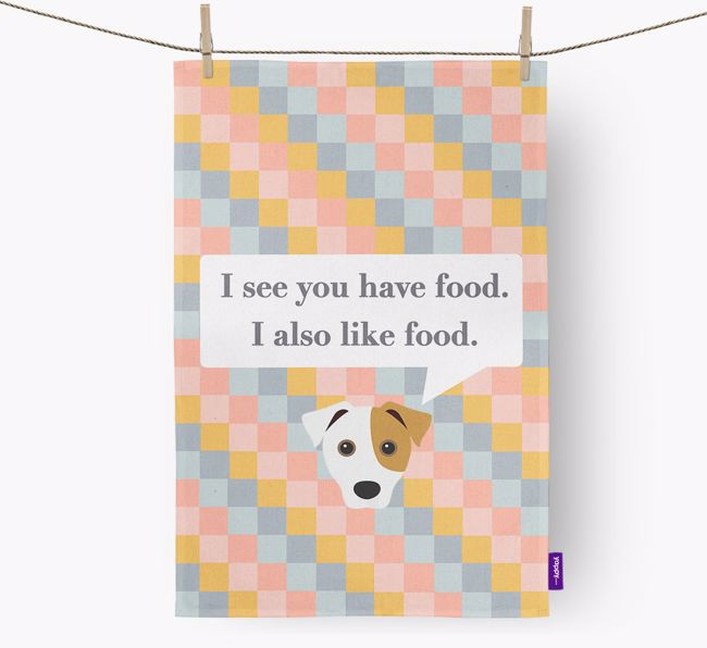 Dish Towel 'I see you have food' with {breedFullName} Icon