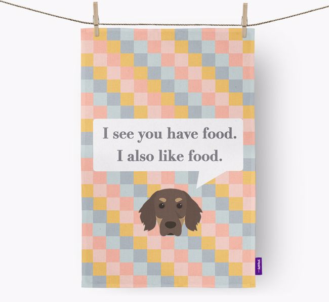 Dish Towel 'I see you have food' with {breedFullName} Icon