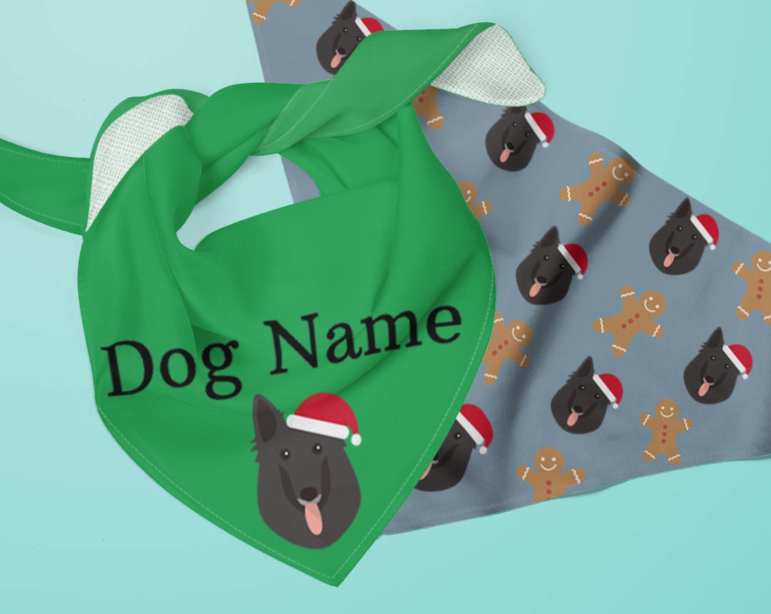 Personalized Dog Christmas Bandanas