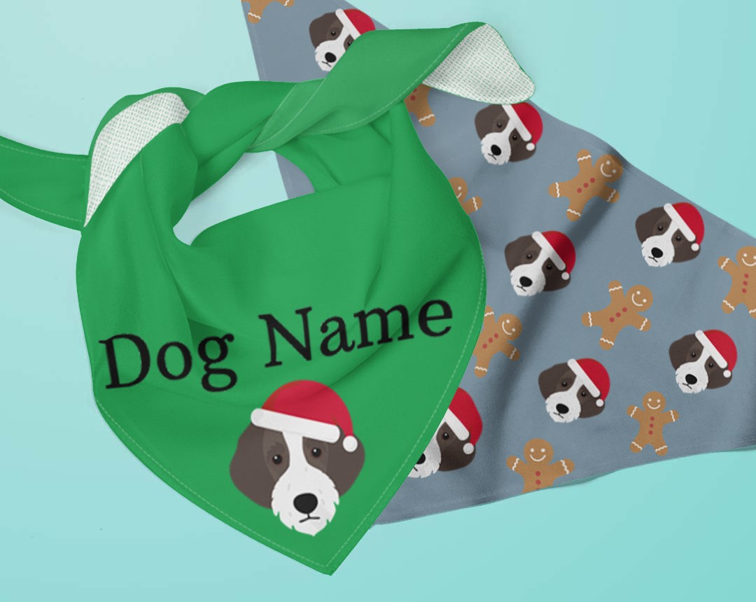 Two bandanas personalised for your dog