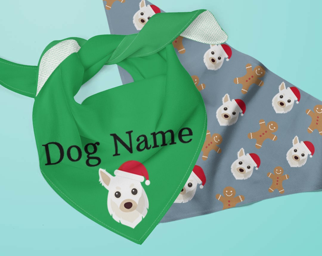 Personalized Dog Christmas Bandanas