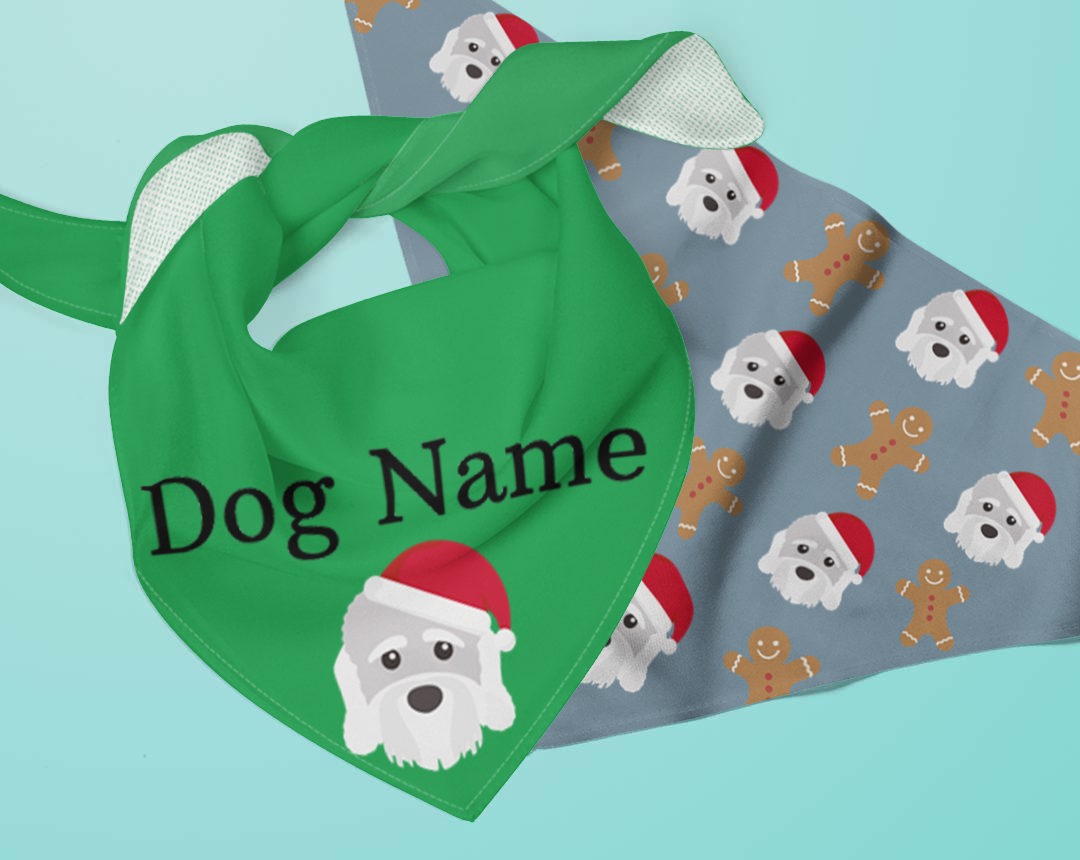 Personalized Dog Christmas Bandanas