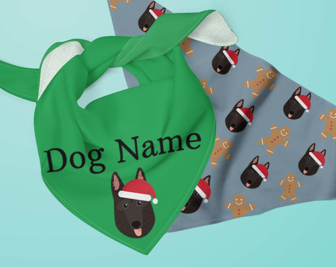 Two bandanas personalised for your dog