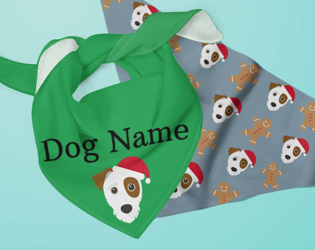 Personalized Dog Christmas Bandanas