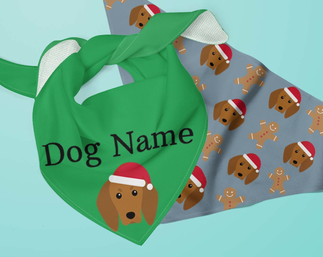 Two bandanas personalised for your dog