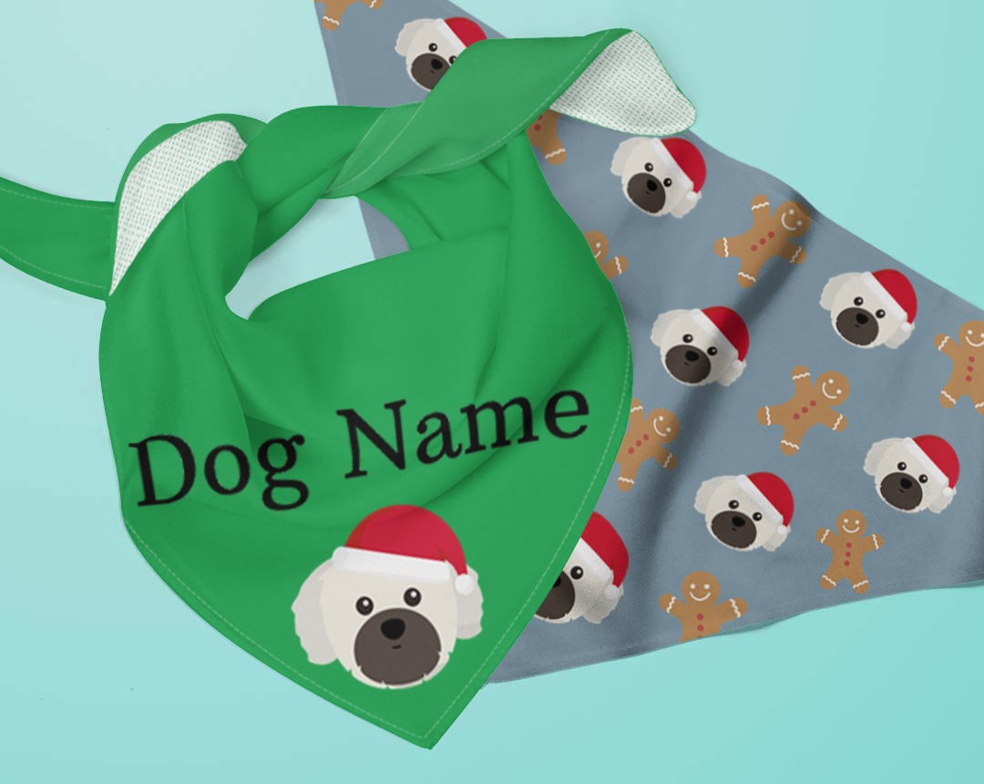 Personalized Dog Christmas Bandanas