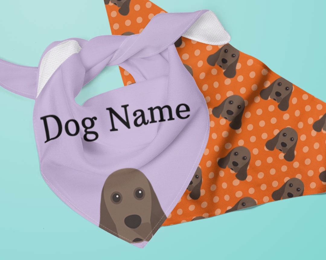 Two Personalized Dog Bandanas