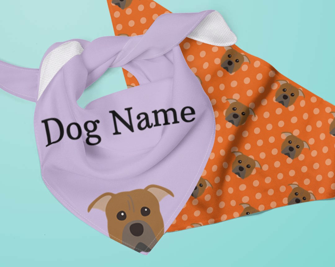 Two dog bandanas personalised for your dog