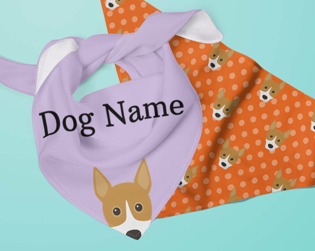 Two Personalized Dog Bandanas