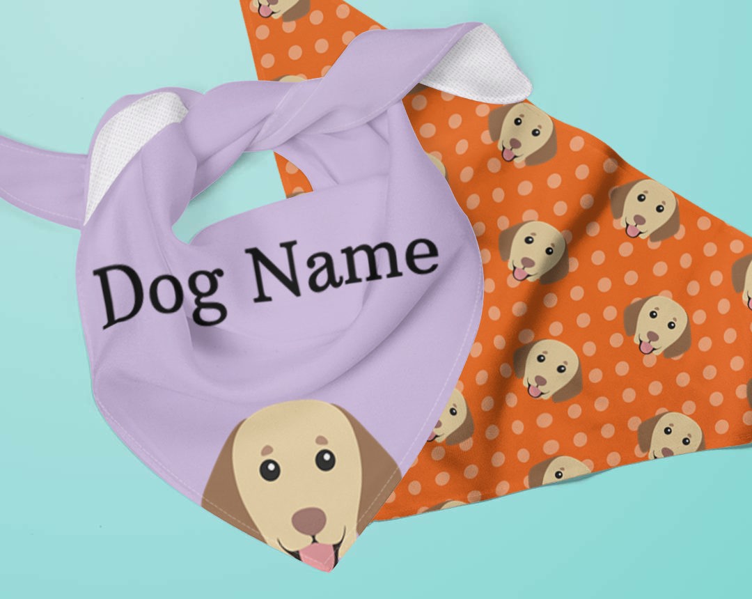 Two dog bandanas personalised for your dog