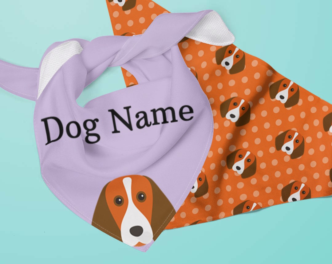 Two dog bandanas personalised for your dog