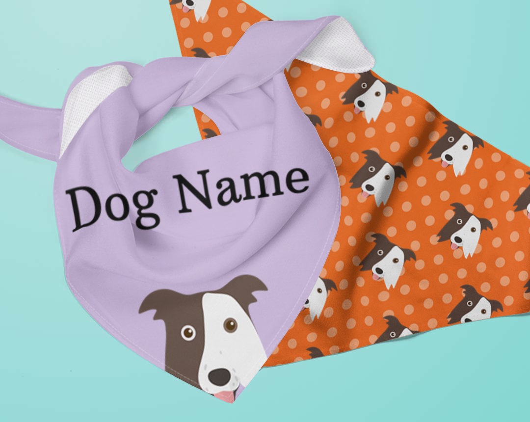 Two Personalized Dog Bandanas