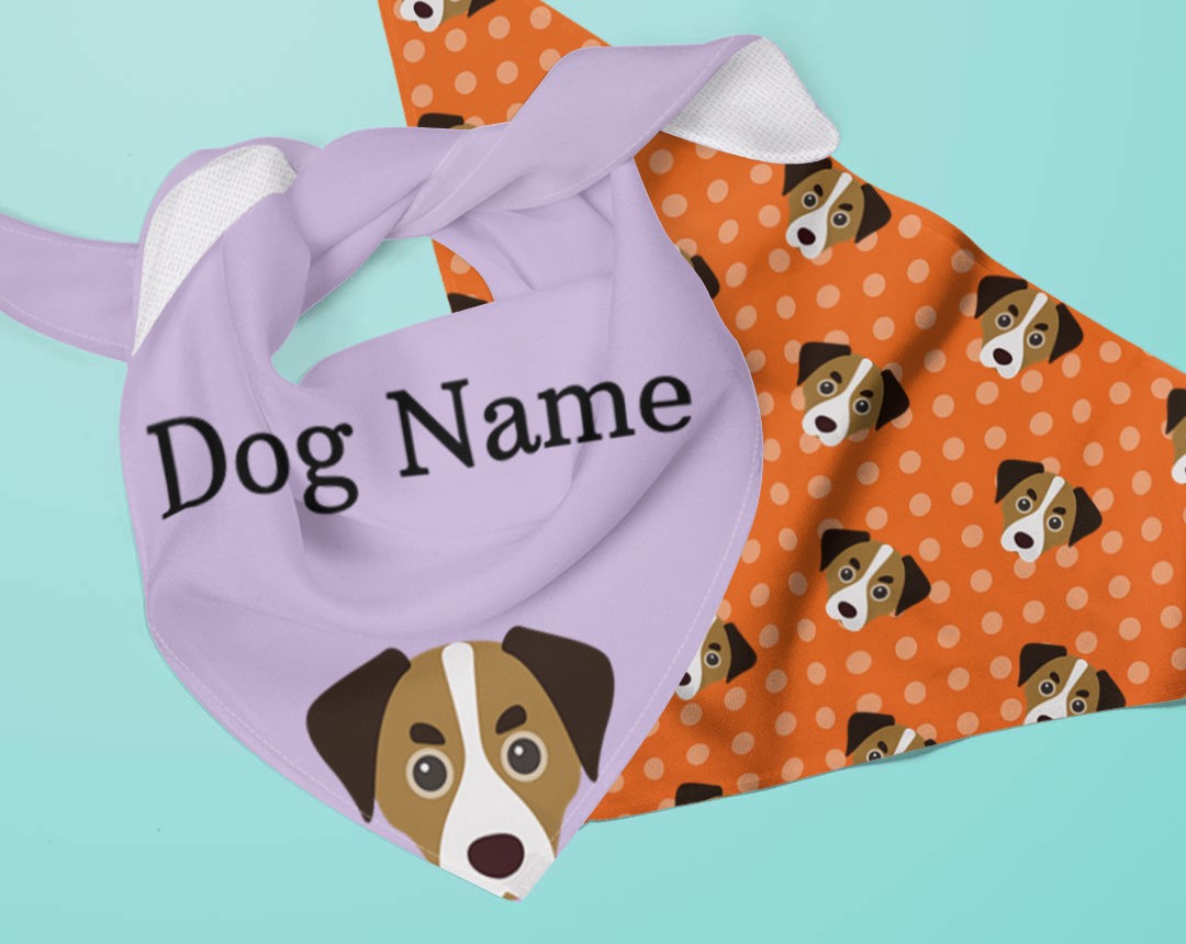 Two Personalized Dog Bandanas