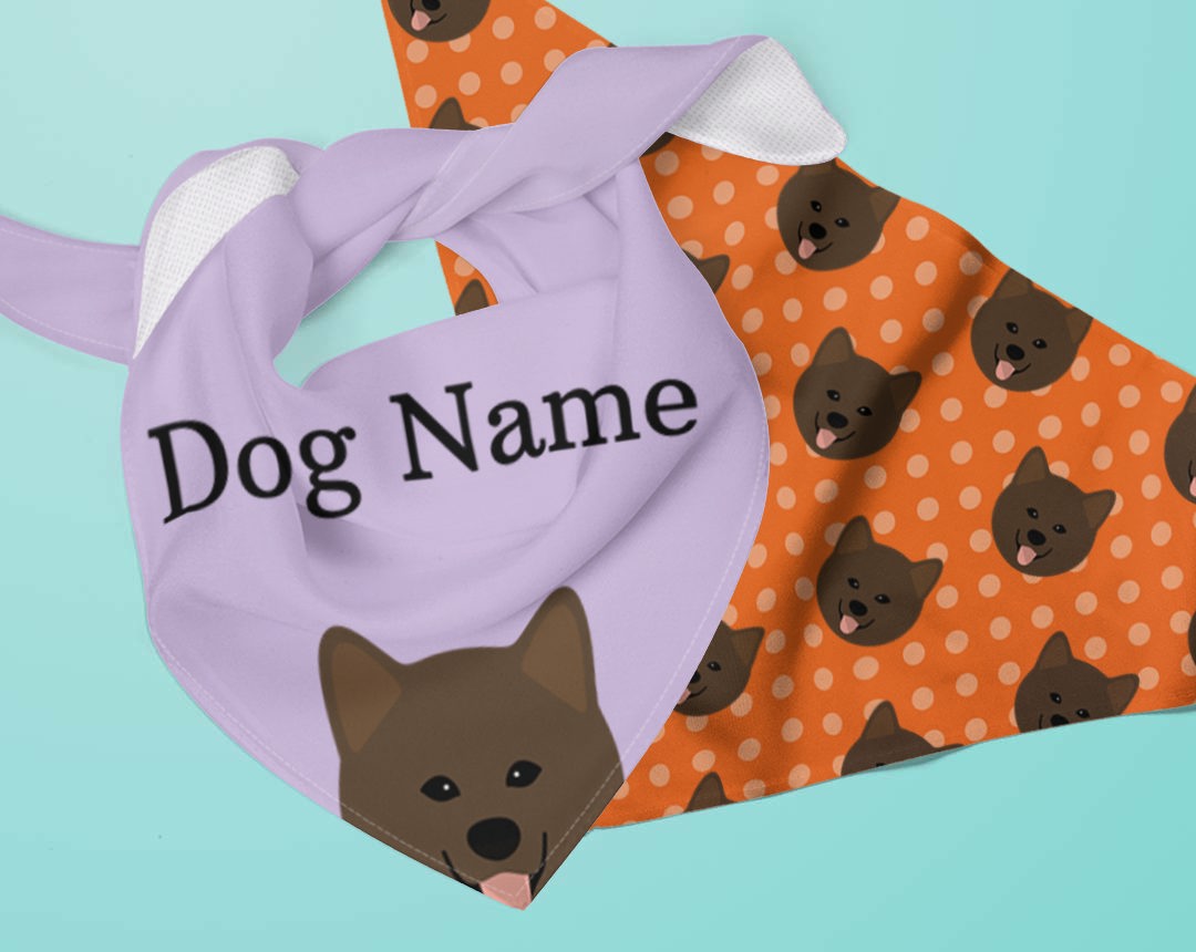 Two Personalized Dog Bandanas