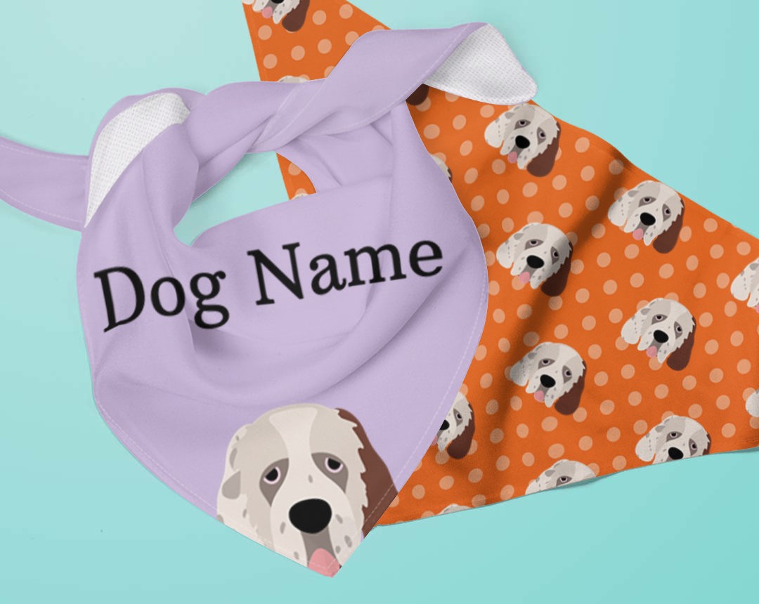 Two Personalized Dog Bandanas