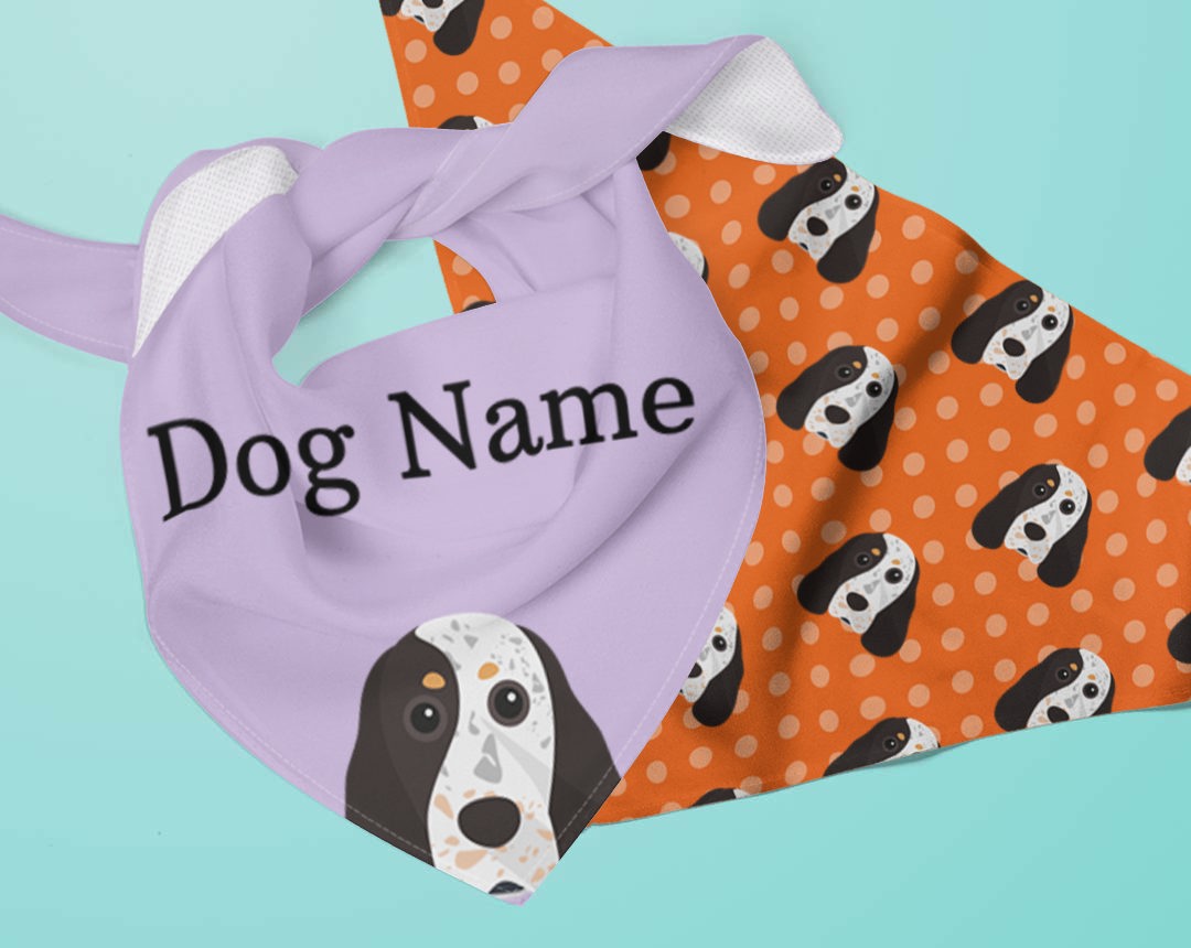 Two Personalized Dog Bandanas