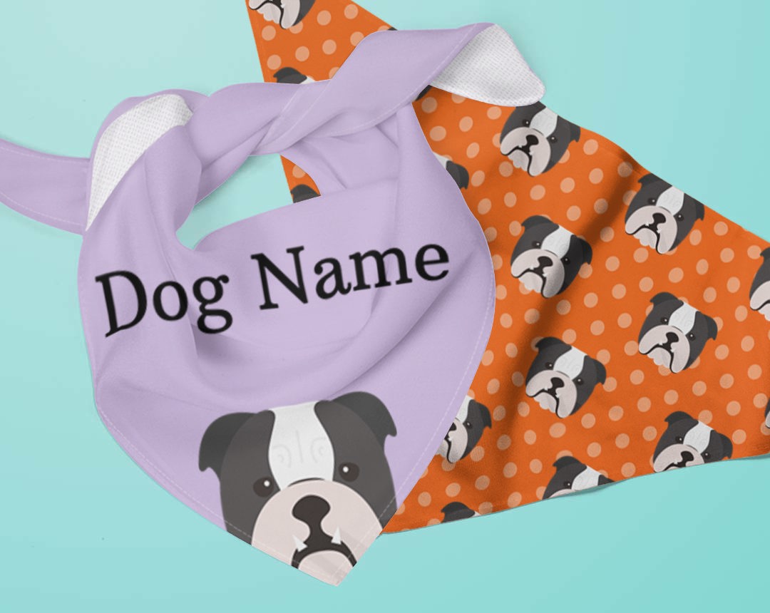 Two dog bandanas personalised for your dog