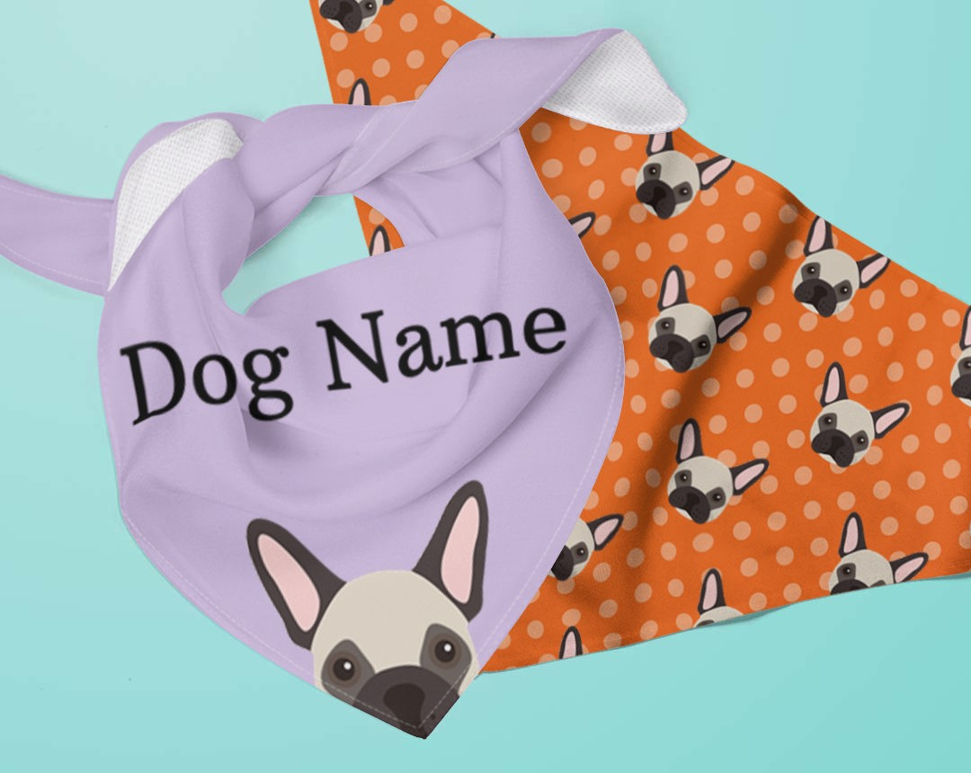 Two dog bandanas personalised for your dog