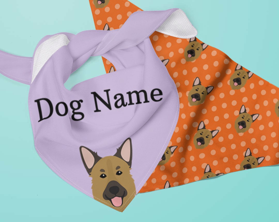 Two Personalized Dog Bandanas