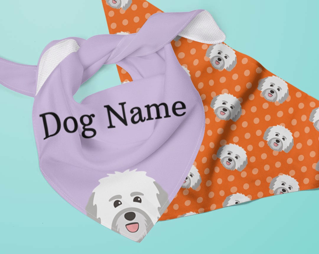 Two Personalized Dog Bandanas