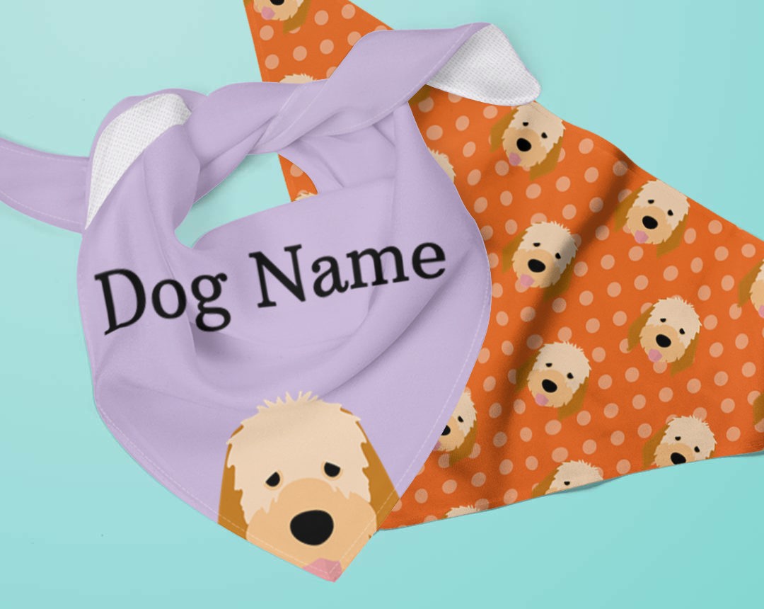 Two dog bandanas personalised for your dog