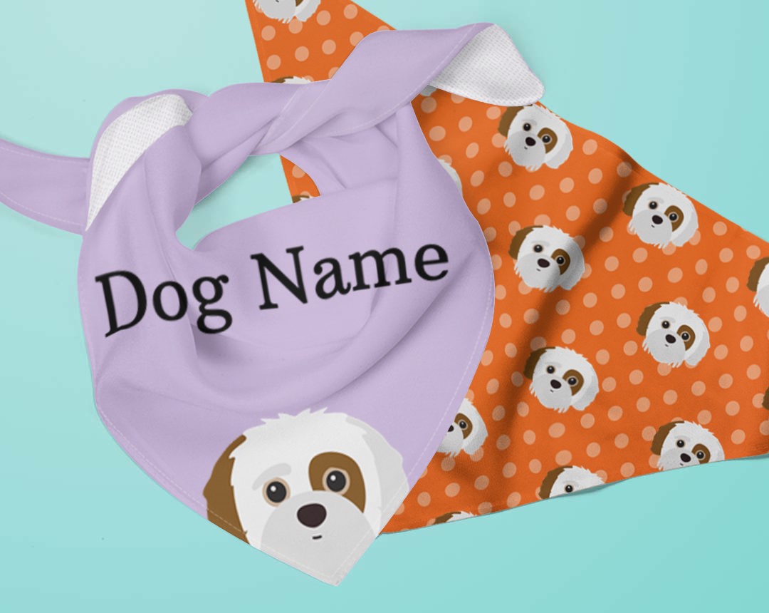 Two Personalized Dog Bandanas