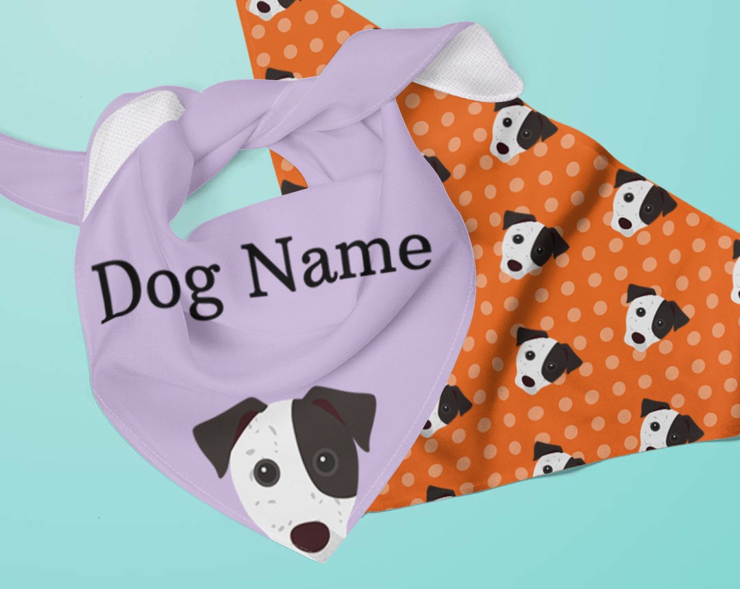 Two Personalized Dog Bandanas