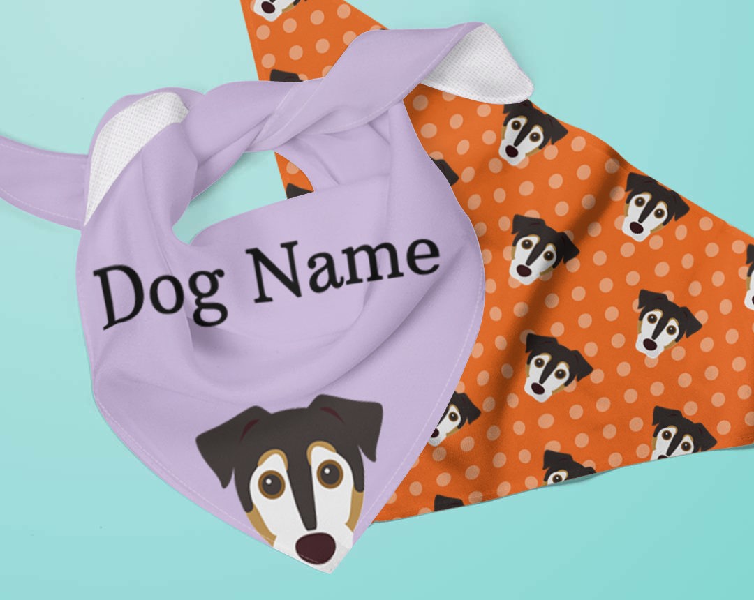 Two Personalized Dog Bandanas