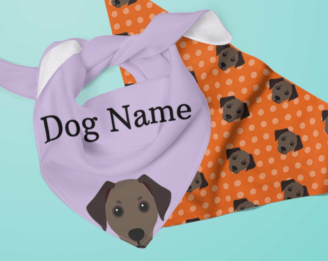 Two Personalized Dog Bandanas