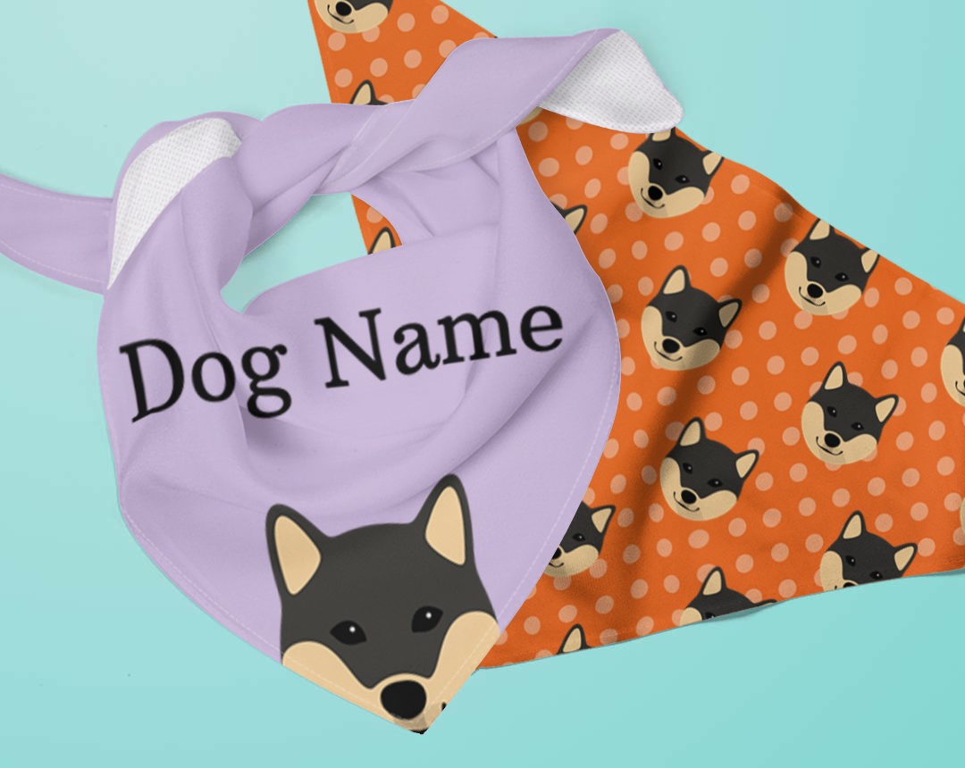 Two Personalized Dog Bandanas