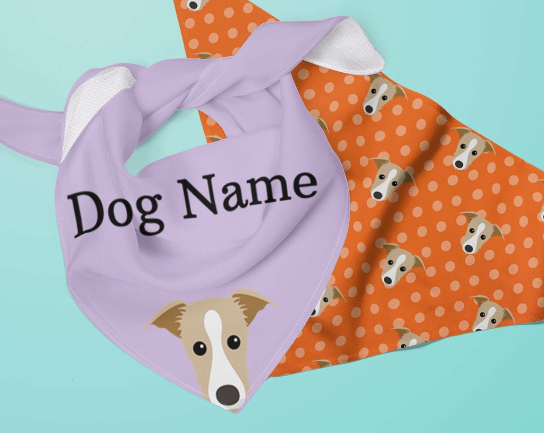 Two Personalized Dog Bandanas