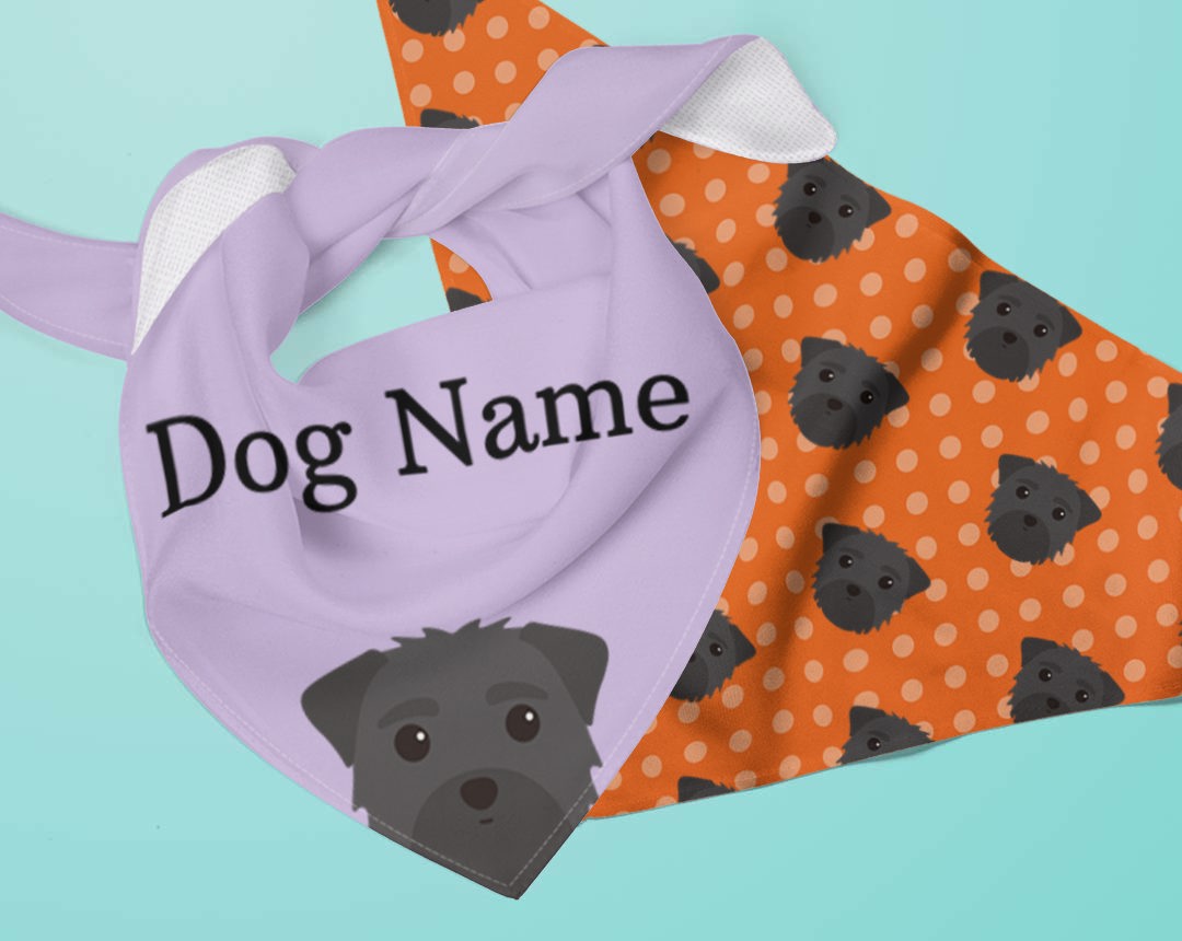 Two Personalized Dog Bandanas